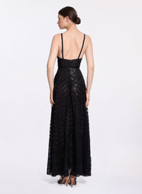 Sequin Embroidered Midi Dress