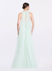 Sequin Embroidered Tulle & Silk Dress