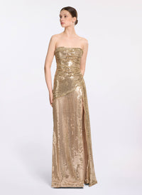 Strapless Sequin Gown