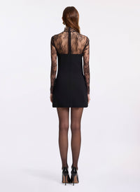 High Neck Lace Cady Short Dress