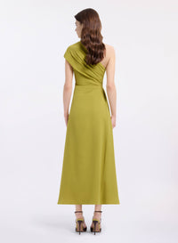 One-Shoulder Cady Midi Dress