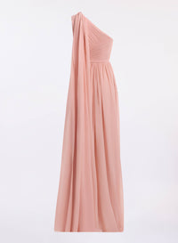 One-Shoulder Silk Long Dress