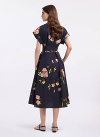 Printed Cotton Midi Dress