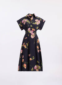 Printed Cotton Midi Dress