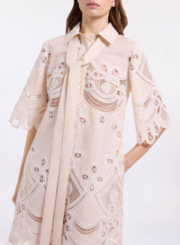 Cotton Embroidered Short Dress