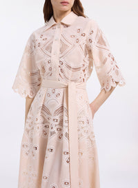 Cotton Embroidered Midi Dress