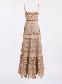 macrame‚ & Drill Long Dress
