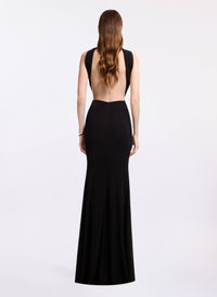 Halter Neck Draped Long Dress