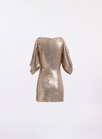 Sequined Gold Short Dress