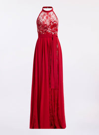 Silk & Lace Long Dress