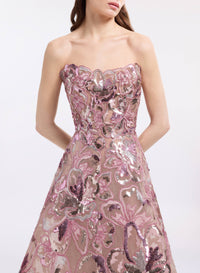 Sequin Embroidered Midi Dress