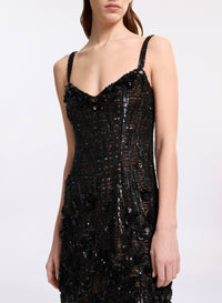 Bead Embroidered Short Dress