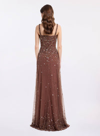 Bead Embroidered Long Dress