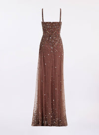 Bead Embroidered Long Dress