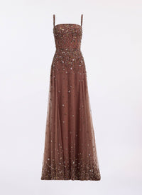 Bead Embroidered Long Dress