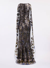 Cape-Sleeved Long Dress