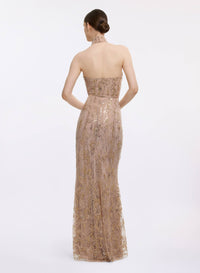 Sequin Embroidered Long Dress