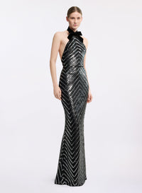 Halter Neck Sequin Dress