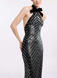 Halter Neck Sequin Dress