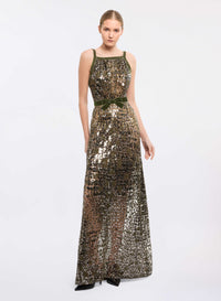 Sequin Embroidered Long Dress