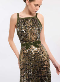 Sequin Embroidered Long Dress