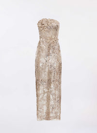 Strapless Sequin Embroidered Dress