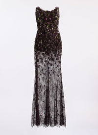 Bead Embroidered Long Dress