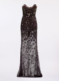 Bead Embroidered Long Dress