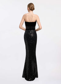 Embroidered Velvet Dress