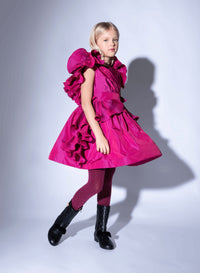 Pleated-Ruffle Taffeta Gown