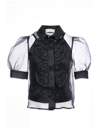 Trimmed Silk-Organza Shirt