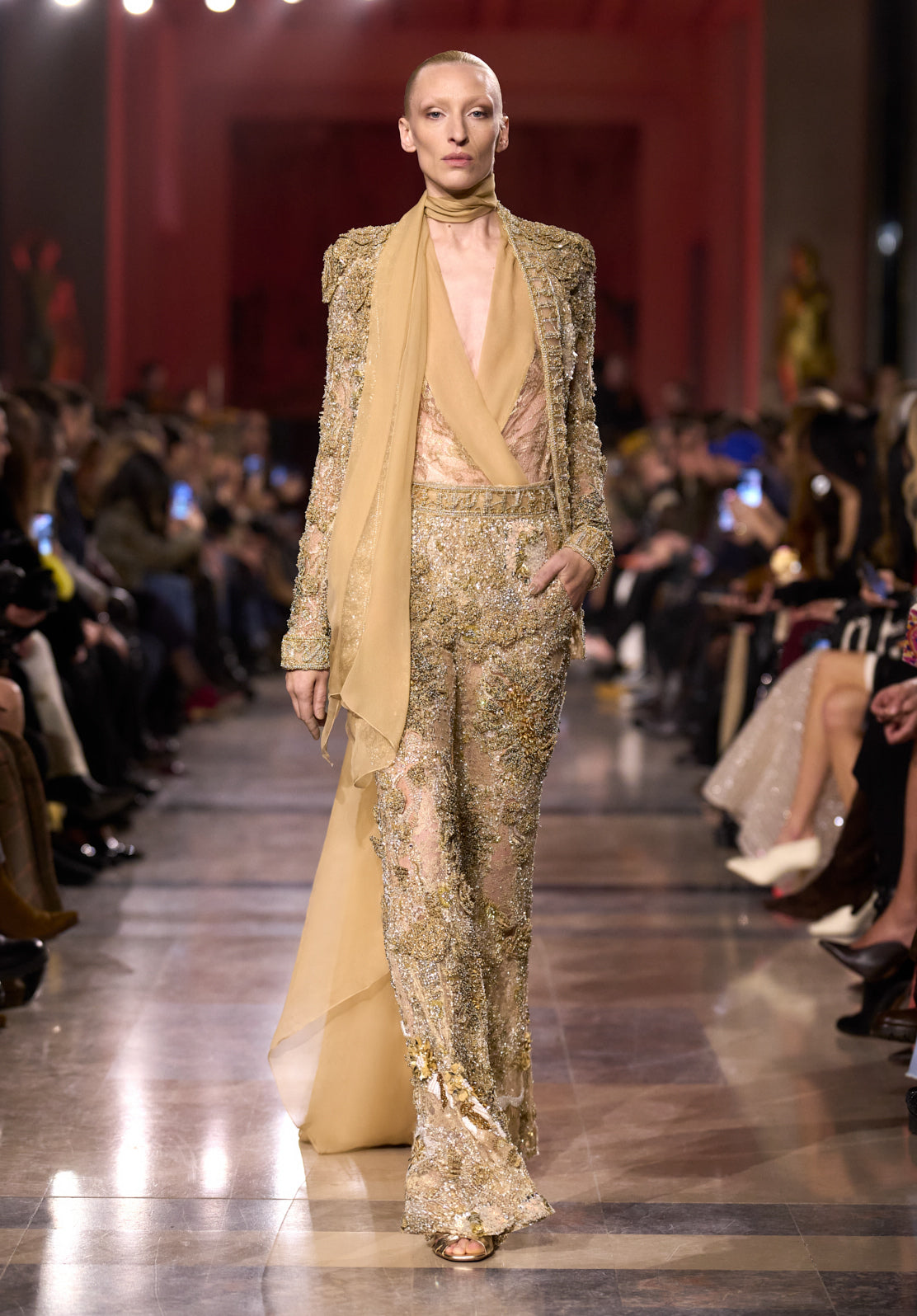 elie saab gold dress Look 47  ELIE SAAB