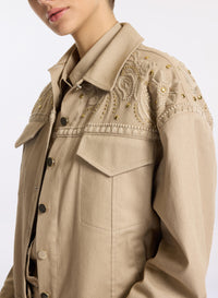 Embroidered Gabardine Jacket