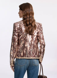 Sequin Embroidered Tweed Jacket