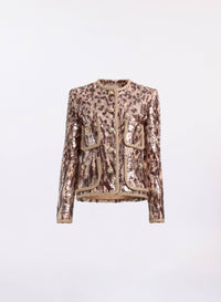 Sequin Embroidered Tweed Jacket