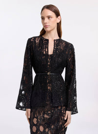 Sequin Embroidered Tulle Jacket