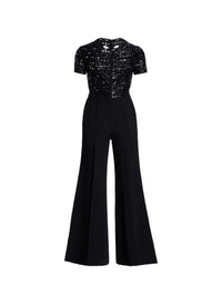 Tulle Embroidered Cady Jumpsuit