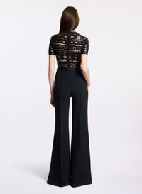 Tulle Embroidered Cady Jumpsuit