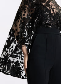 Embroidered Cape Cady Jumpsuit