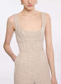 Sequin Tweed Jumpsuit