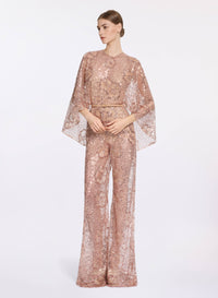 Sequin Embroidered Tulle Jumpsuit