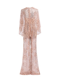 Sequin Embroidered Tulle Jumpsuit