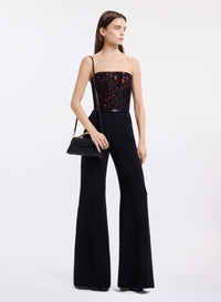 Sequin Embroidered Tulle & Cady Jumpsuit