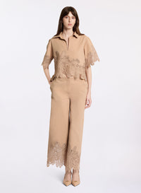 Embroidered Gabardine Pants