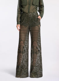 Embroidered Tulle Pants