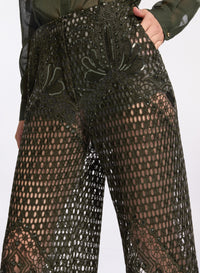 Embroidered Tulle Pants