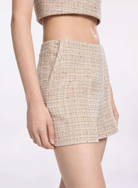 Sequined Tweed Shorts