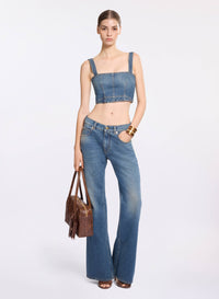 Denim Flared Pants