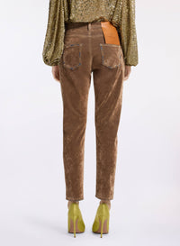 Flocked Denim Pants