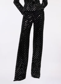 Embroidered Velvet Pants